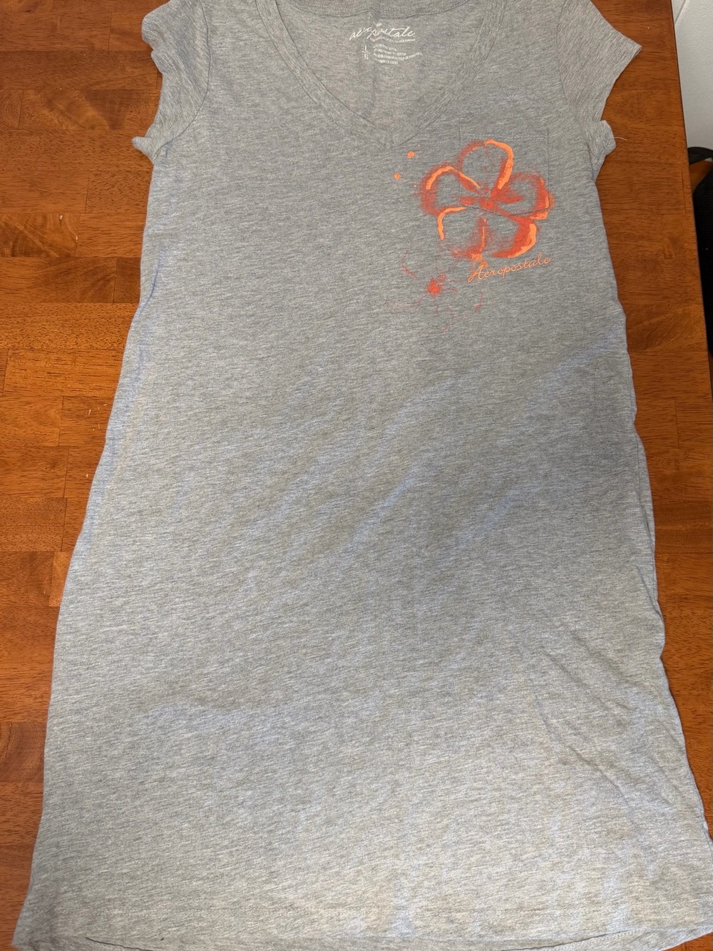 Aeropostale Junior’s V-Neck Dress with Coral Flower